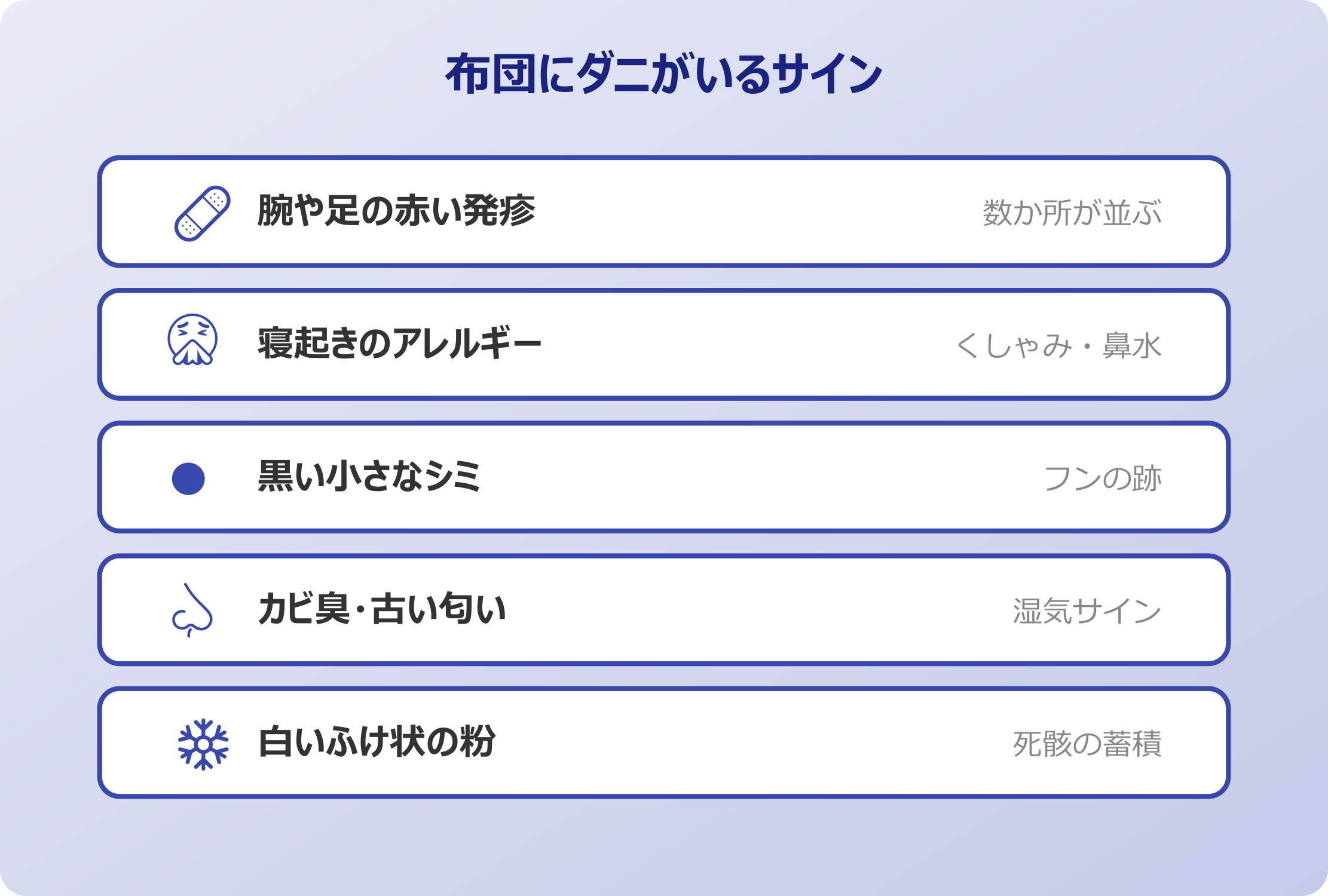 布団にダニがいるかわかる方法