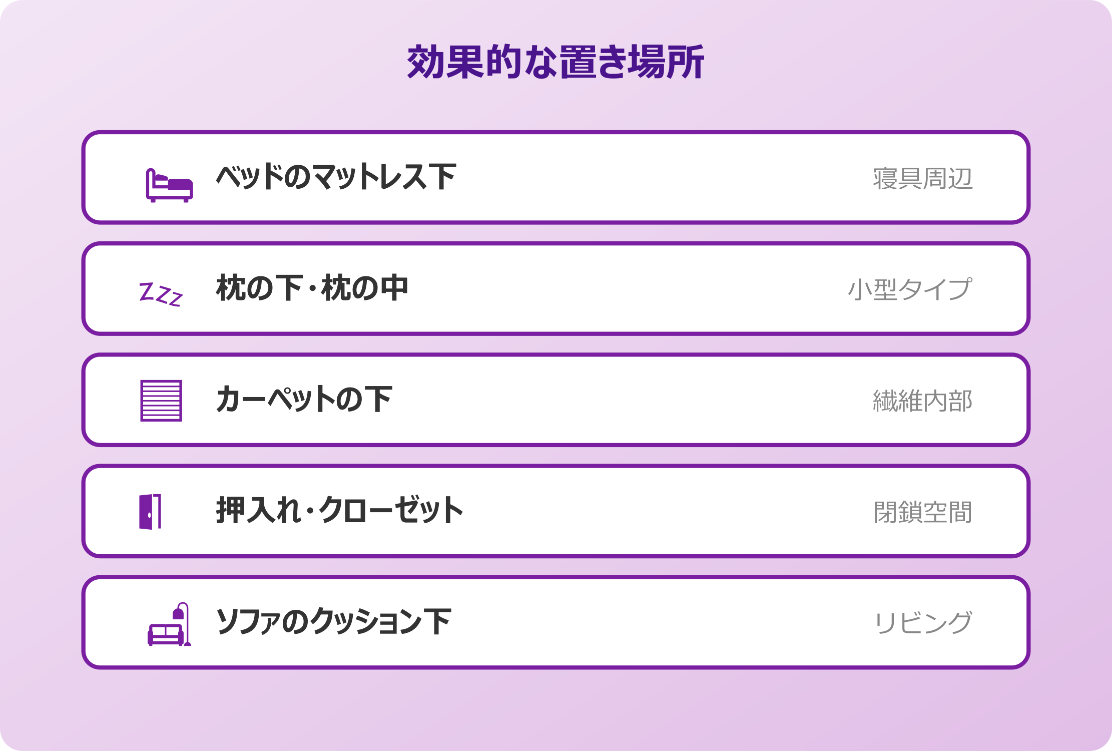 ダニ取りシートの効果的な置き場所