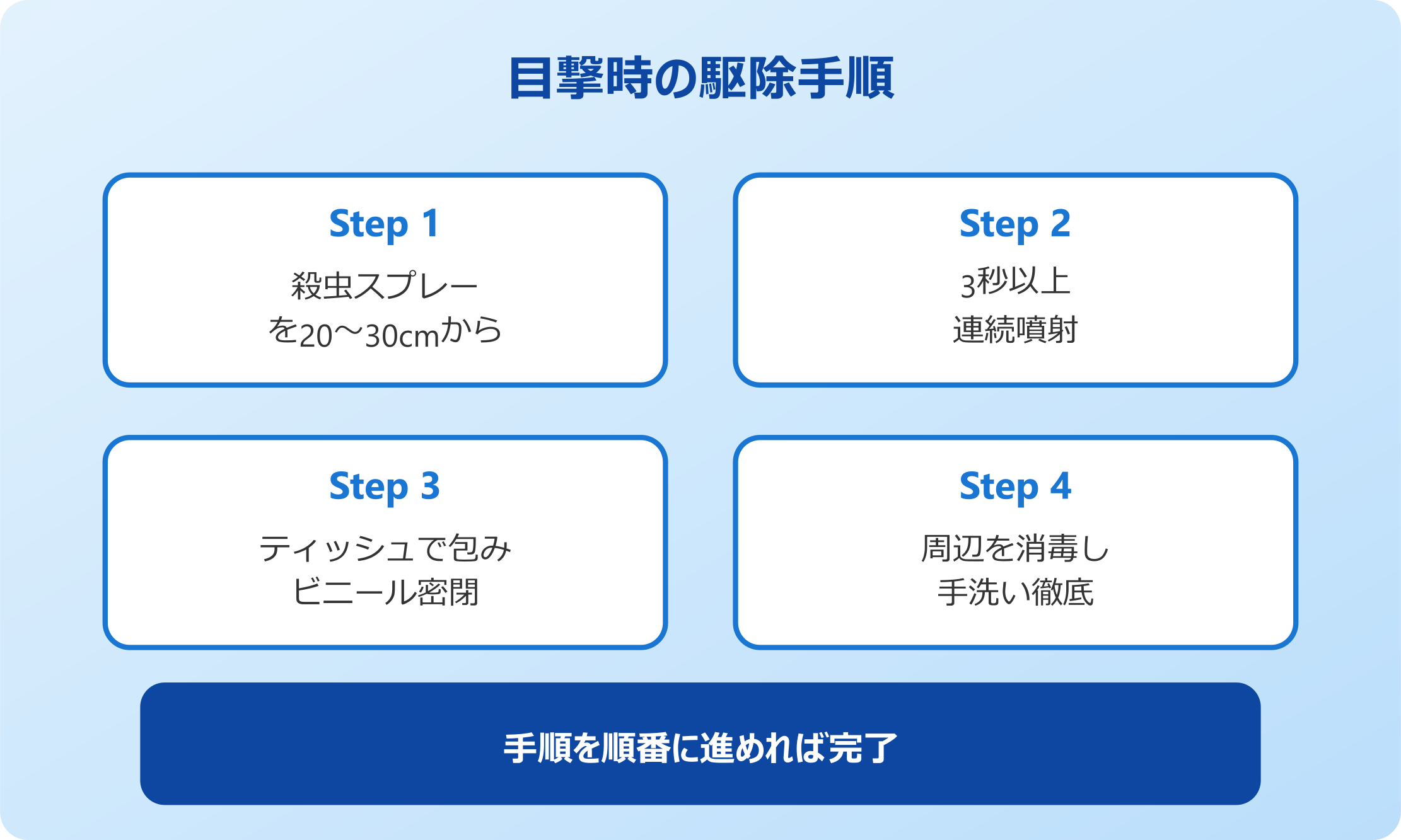 でかいゴキブリの目撃時の駆除手順