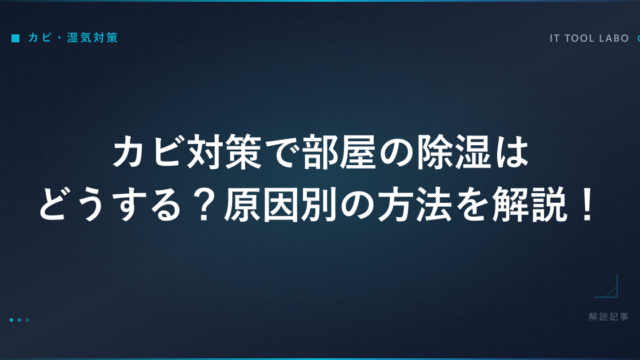 カビ対策で部屋の除湿はどうする？原因別の方法を解説！