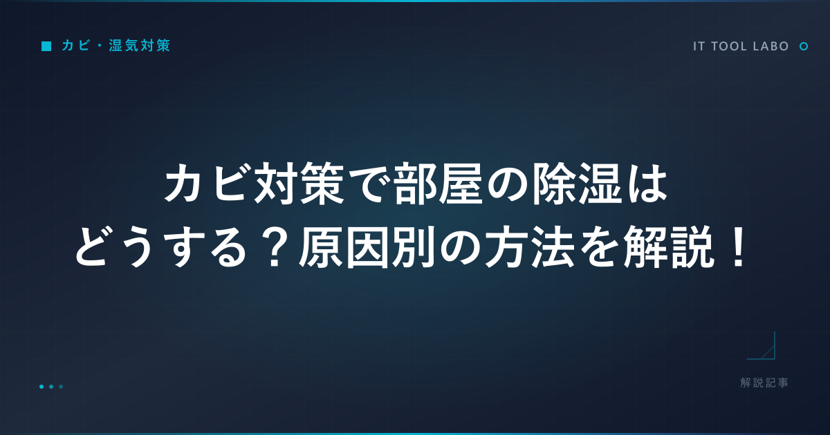 カビ対策で部屋の除湿はどうする？原因別の方法を解説！