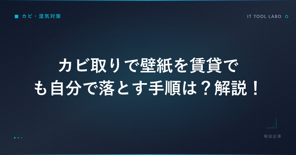 カビ取りで壁紙を賃貸でも自分で落とす手順は？解説！
