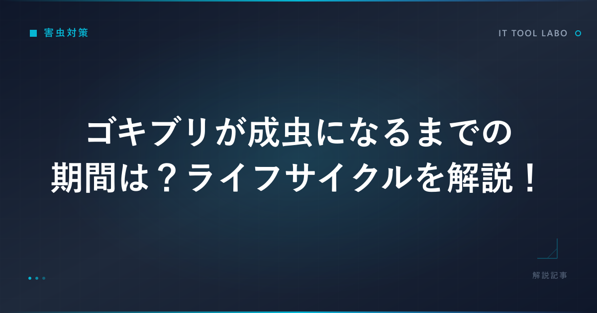 ゴキブリが成虫になるまでの期間は？ライフサイクルを解説！