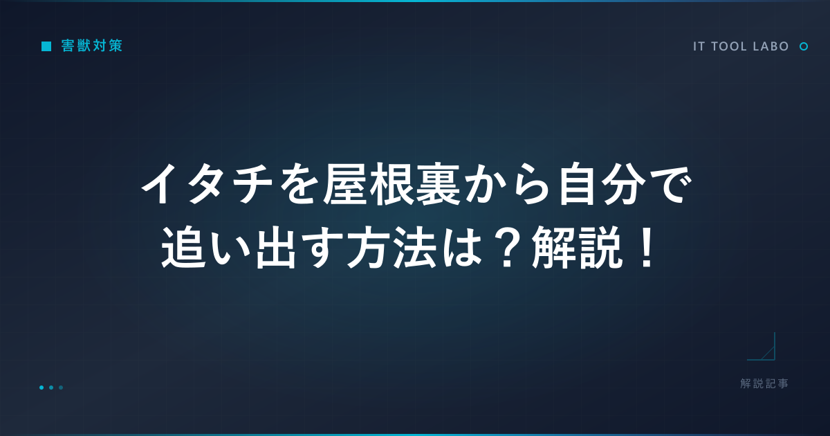 イタチを屋根裏から自分で追い出す方法は？解説！
