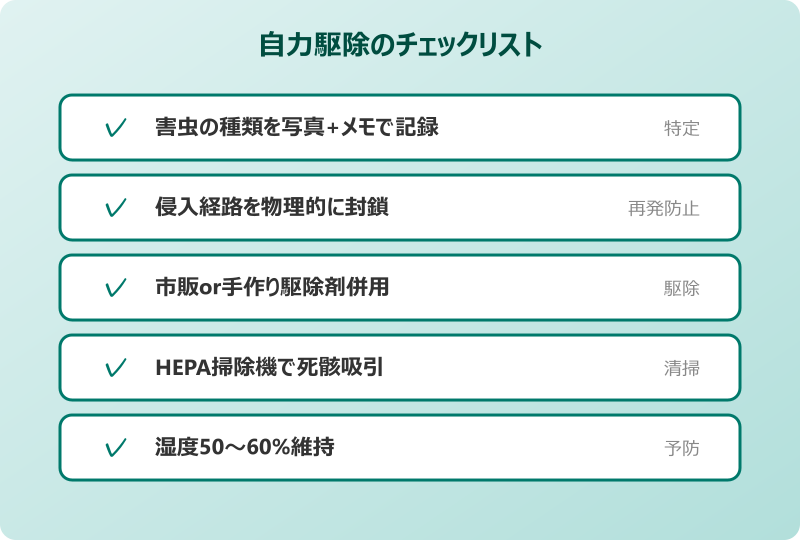 害虫駆除 自分で 自力駆除のチェックリスト