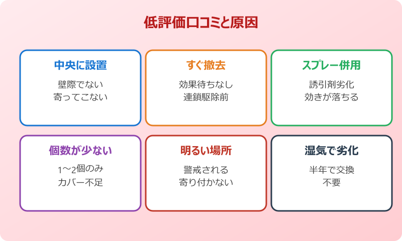 ゴキブリキャップ 低評価の共通原因