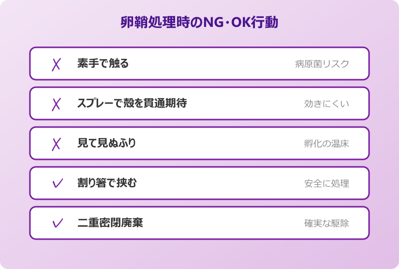 ゴキブリ 卵鞘 駆除手順