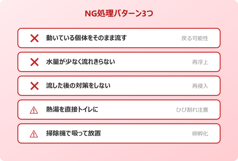 ゴキブリ トイレに流す NG処理パターン
