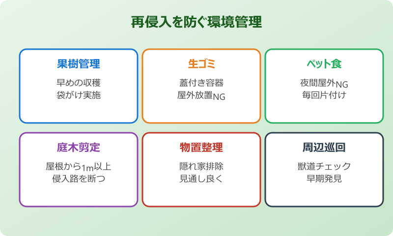 再侵入を防ぐ環境づくり