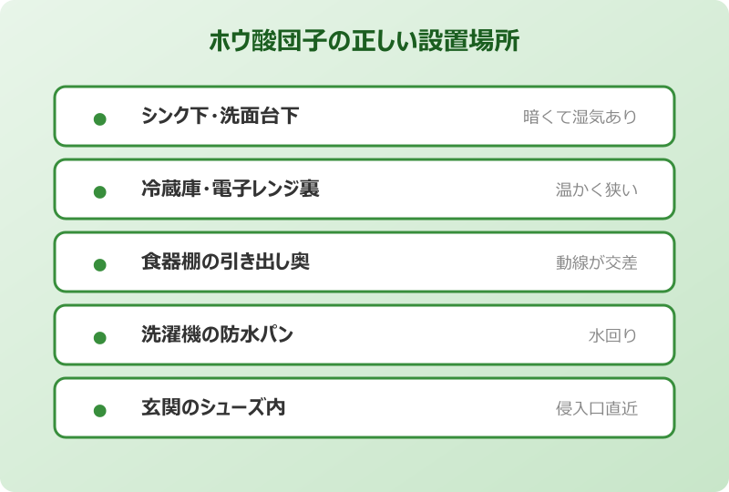 ホウ酸団子 ゴキブリ 通り道に設置する正しい場所