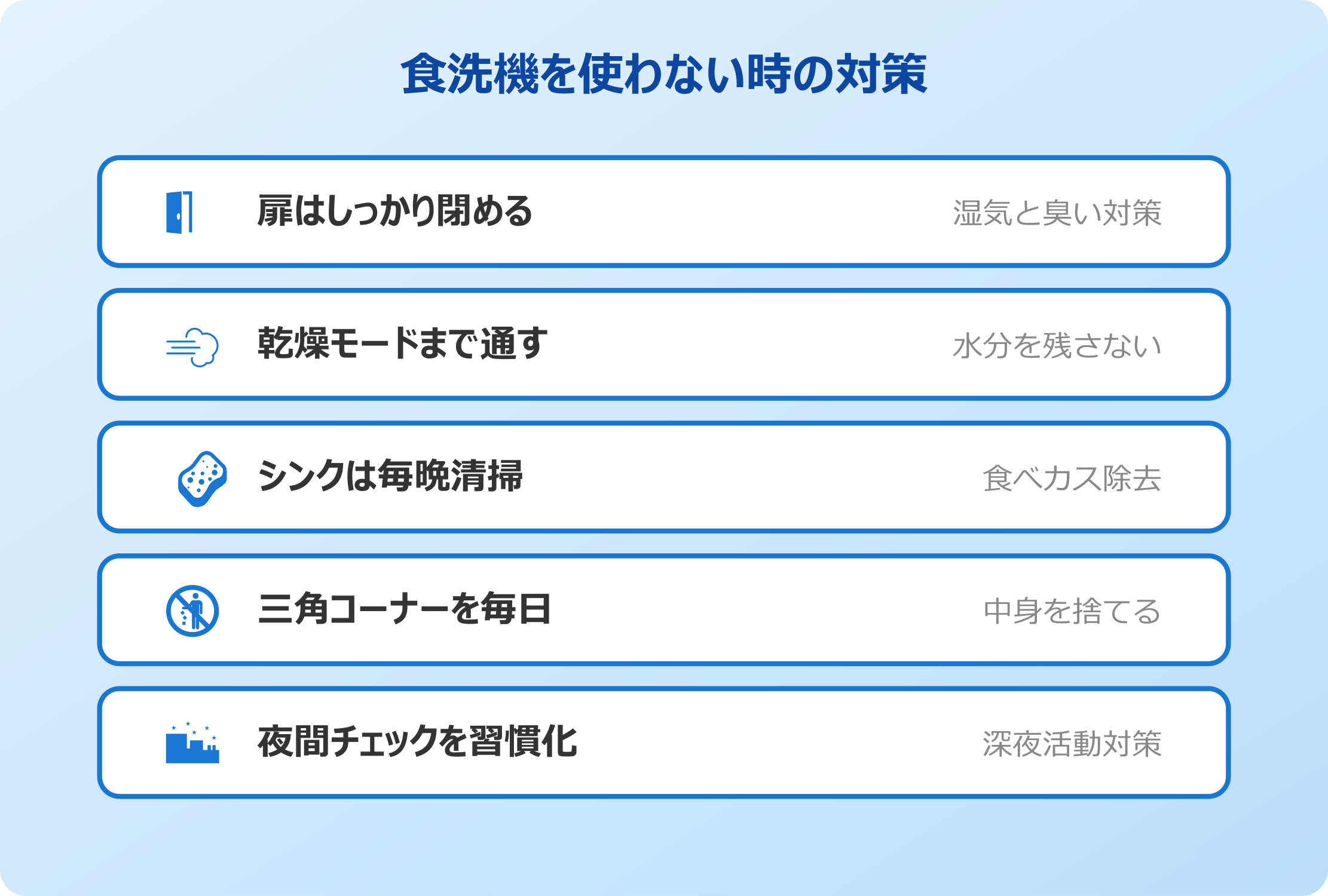 食洗機を使わない時のゴキブリ対策
