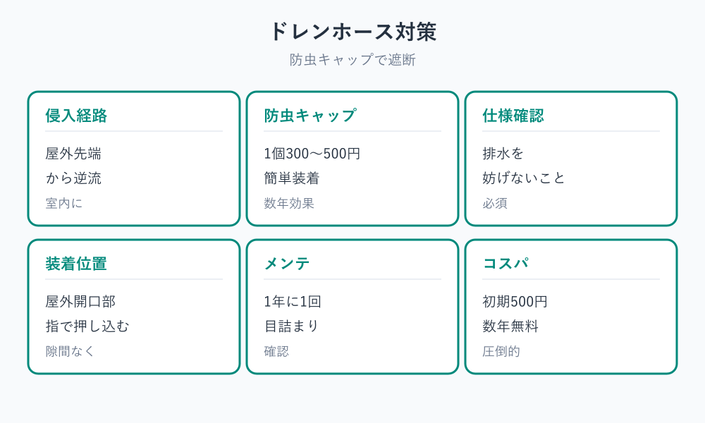 ゴキブリ エアコン スリーブ パテ ドレンホース侵入