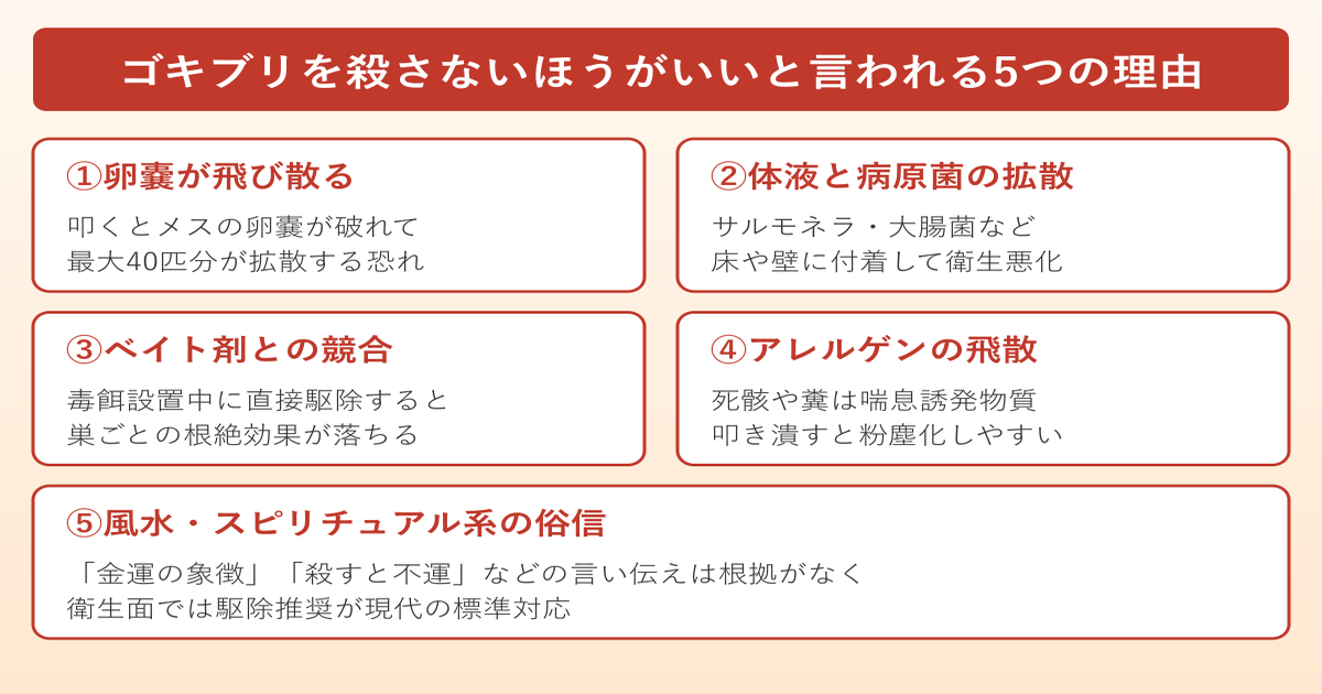ゴキブリ 殺さない ほうが いい 5つの理由まとめ