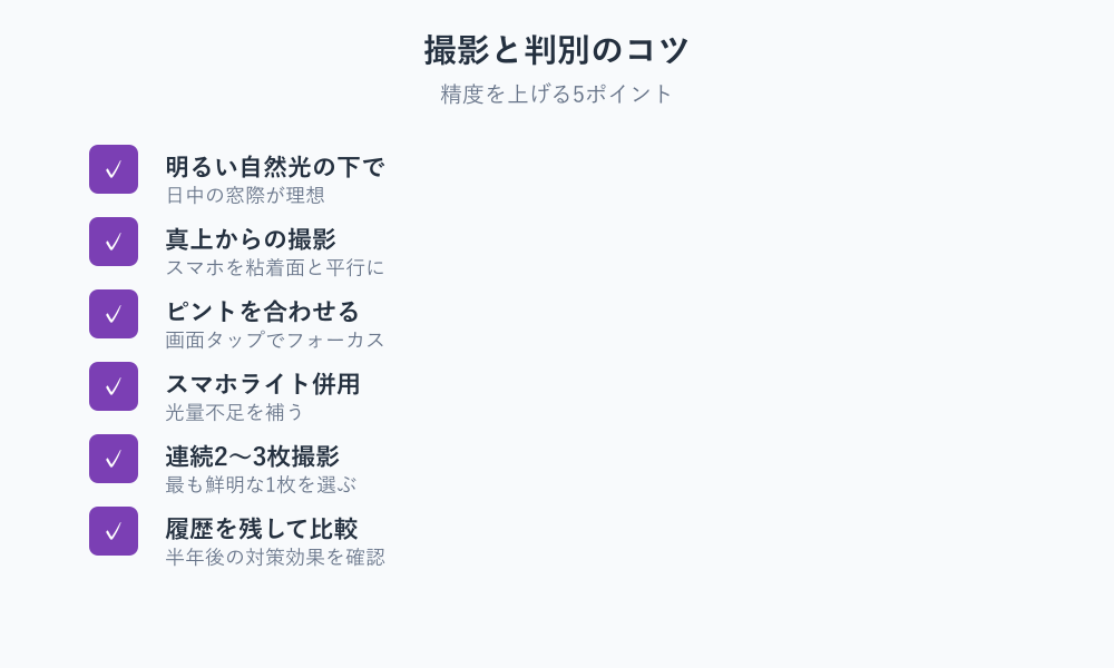 ダニがいるか分かるアプリで判別する流れ