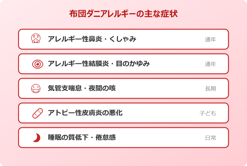 布団 ダニ 駆除 アレルギーが引き起こす健康トラブル