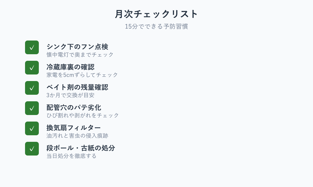 ゴキブリのフン 再発防止チェックリスト