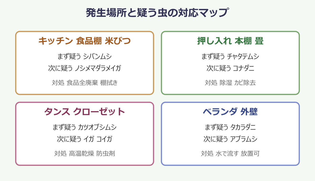 ダニみたいな茶色の虫 発生場所と対応マップ