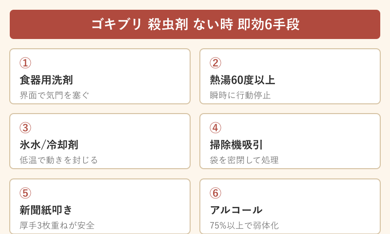 ゴキブリ 殺虫剤 ない時 即効6手段