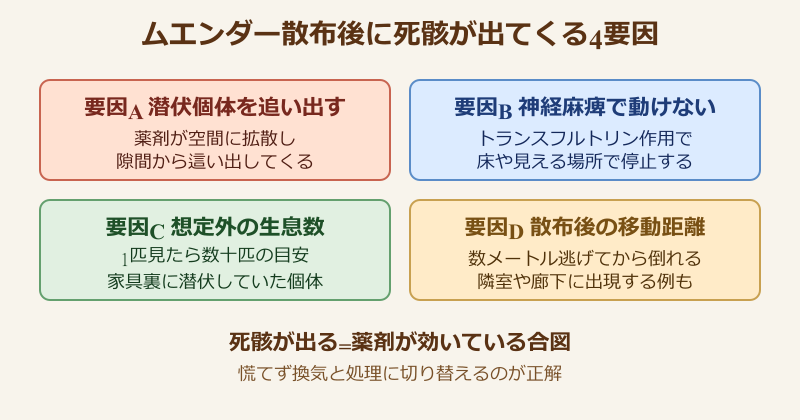 ゴキブリ ムエンダー 死骸 出てくる 4要因マップ