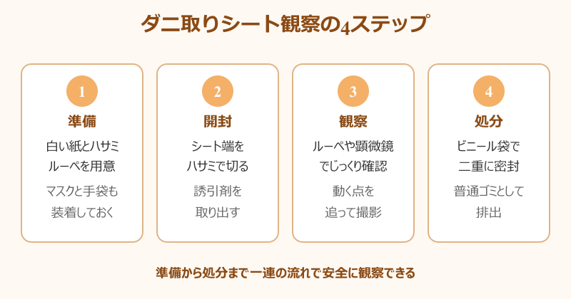 ダニ取りシート ダニ 見える 観察手順