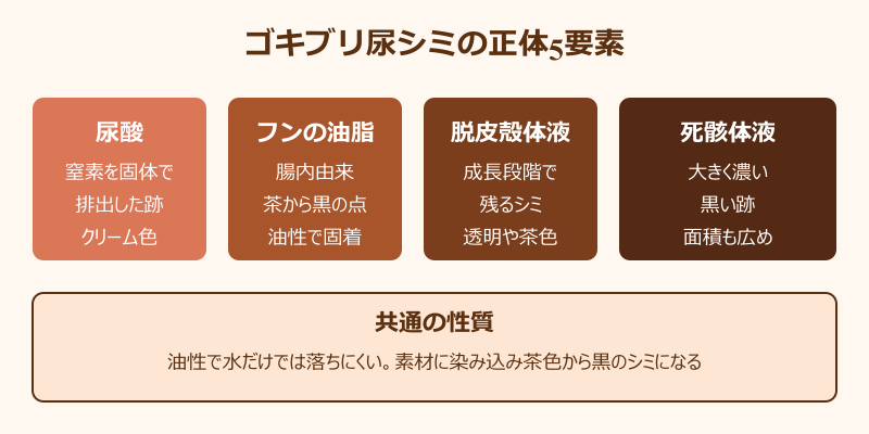 ゴキブリ尿シミの正体5要素