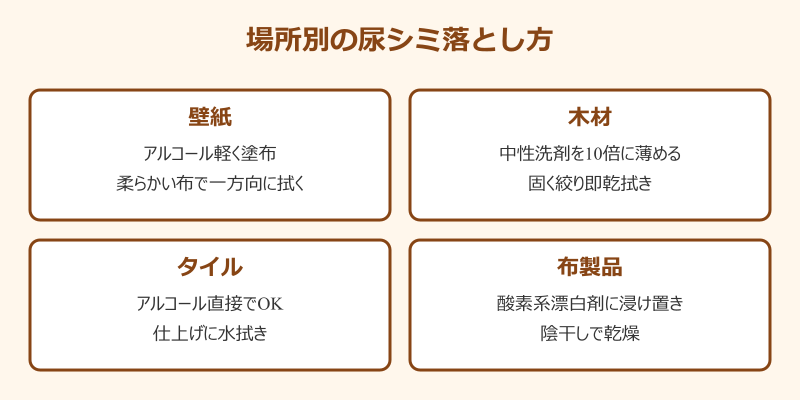 壁紙や木材についた尿シミの対処法