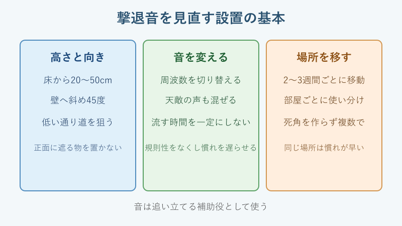 撃退音の設置を見直す3つの基本