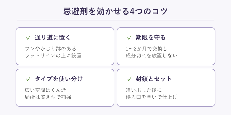 忌避剤を効かせる4つのコツ