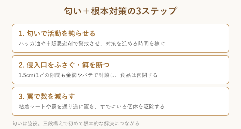 匂いと根本対策を組み合わせる3ステップ