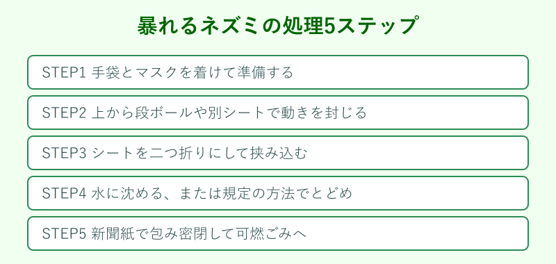 暴れるネズミ処理の手順フロー