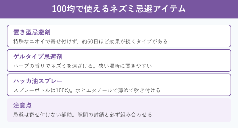 100均で買えるネズミ忌避アイテムの一覧
