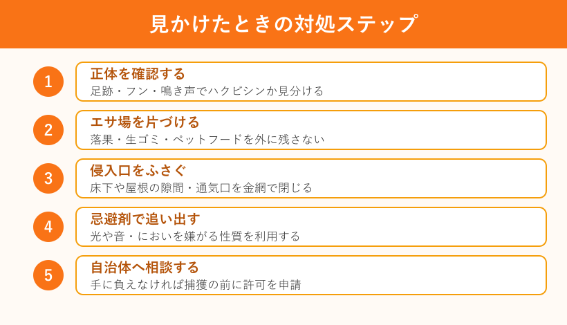 見かけたときの対処ステップ図