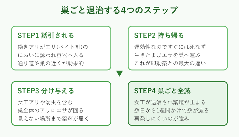 コンバットが巣ごと退治する仕組み図