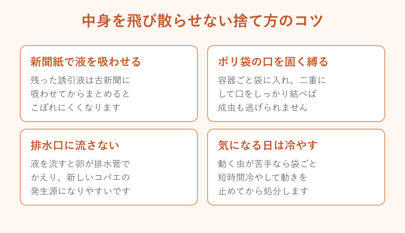 中身を飛び散らせない捨て方のコツ4点
