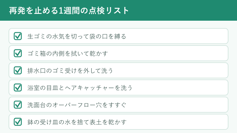 再発を防ぐ週一回の点検チェックリスト