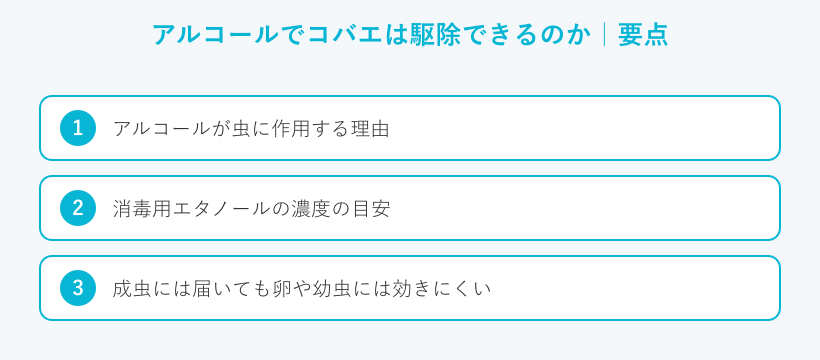 アルコールでコバエは駆除できるのかの要点