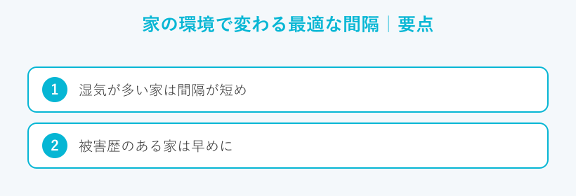 家の環境で変わる最適な間隔の要点
